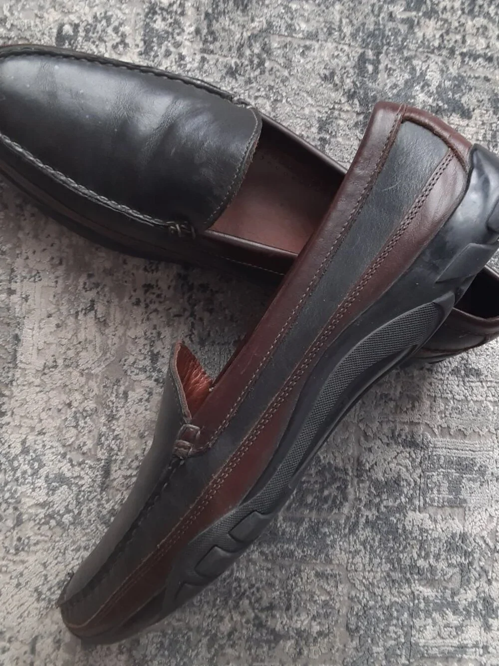 Mens Allen Edmonds Boulder black leather driving loafers, size 13